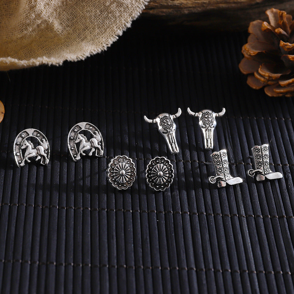 Wholesale Retro ethnic style cowboy earrings